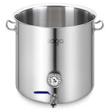 SOGA Stainless Steel 33L No Lid Brewery Pot With Beer Valve 35*35cm