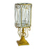 SOGA European Clear Glass Cylinder Flower Vase Solid Base with Gold Metal Pattern