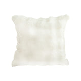 SOGA 50cm Throw Pillow White Rabbit Fur Cushion Luxurious Soft Decorative Square Pillow for Living Room