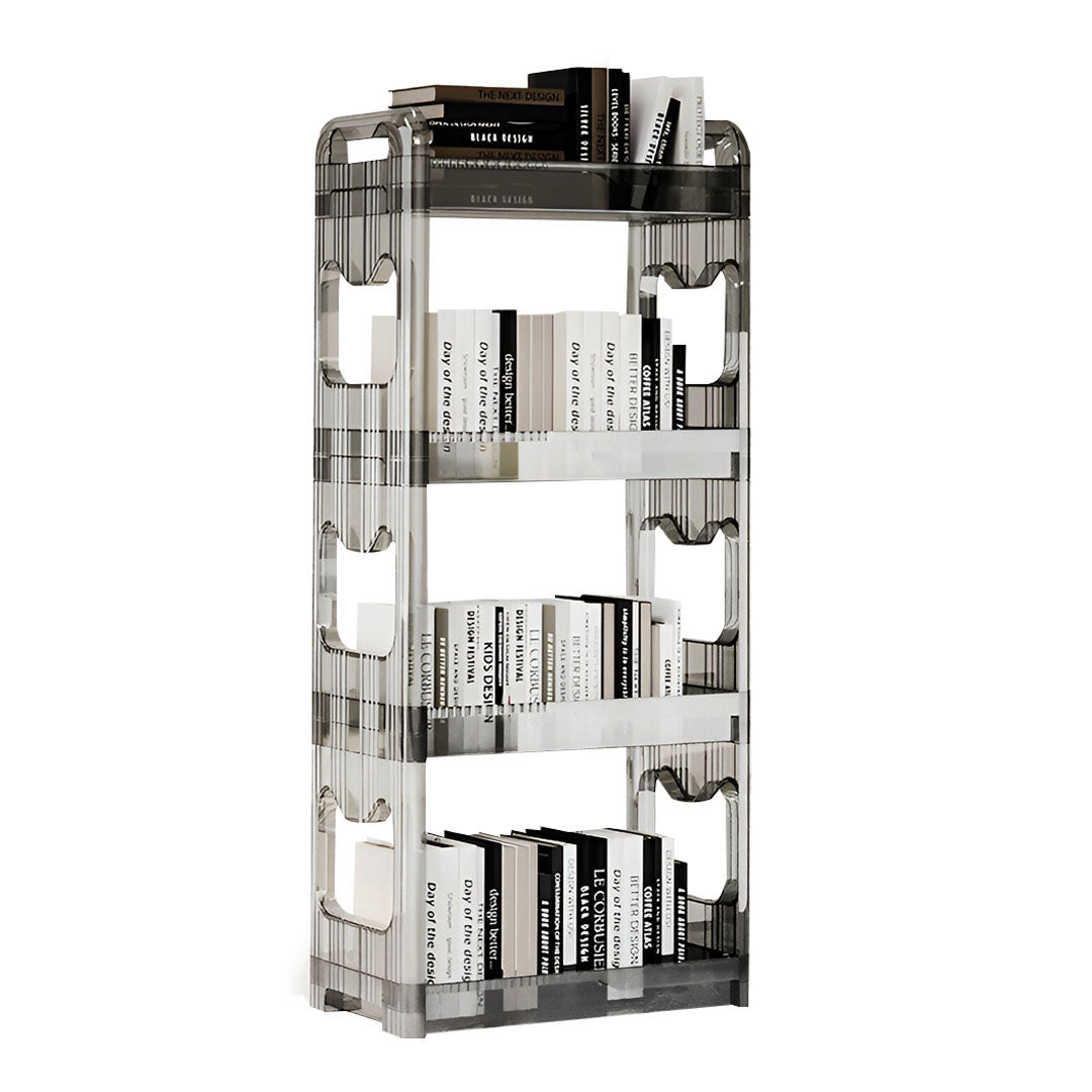 SOGA 38x24cm Clear 3 Tier Bookshelf & Cosmetic Storage Organizer Trolley Rack Rack