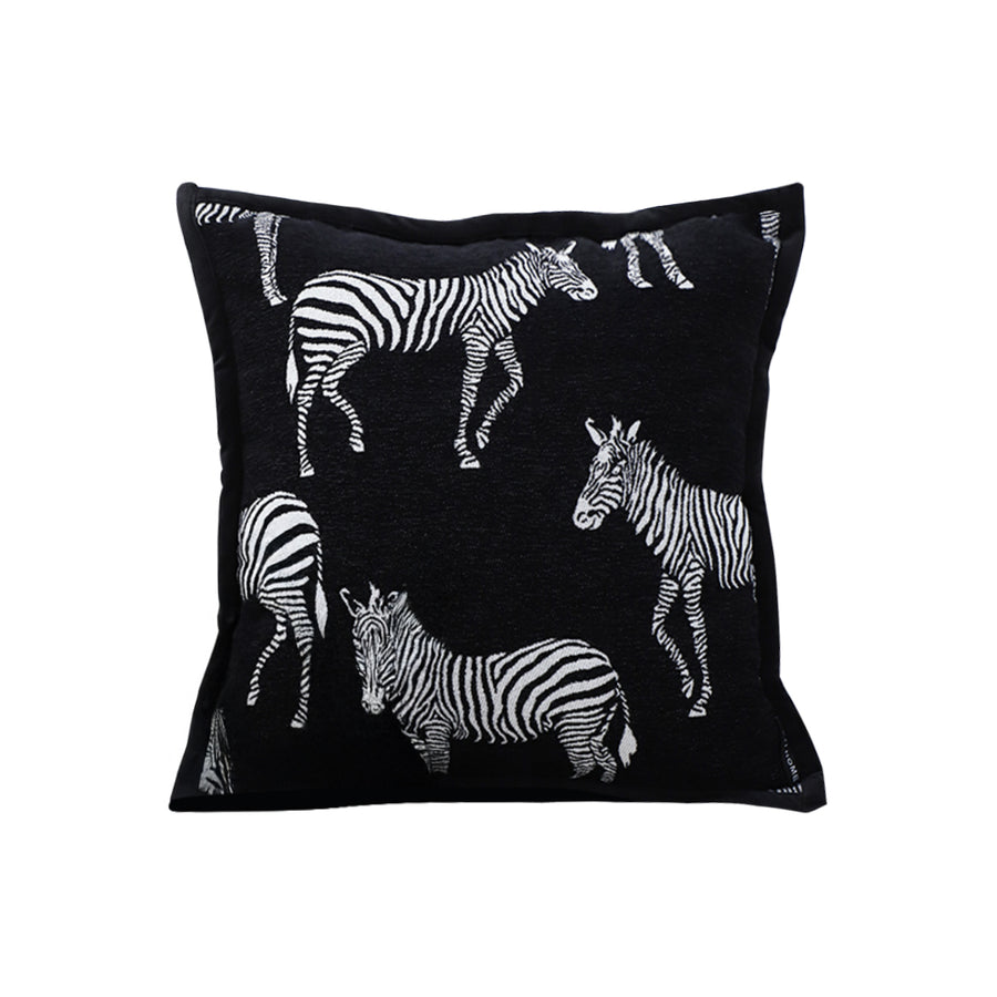 SOGA 50cm Throw Pillow  Black Light Luxury Zebra Square Pillow for Home Decor