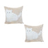 SOGA 2X 45cm Throw Pillow Light Tan Square Cushion with Soft White Cat Design Decorative Home Decor