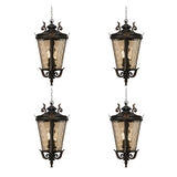 Vintage Lamp 4X 60.3cm Aluminum & Glass Lantern Elegant Chandelier Style Classic Hanging Light Antique-Inspired Design