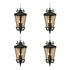 Vintage Lamp 4X 60.3cm Aluminum & Glass Lantern Elegant Chandelier Style Classic Hanging Light Antique-Inspired Design