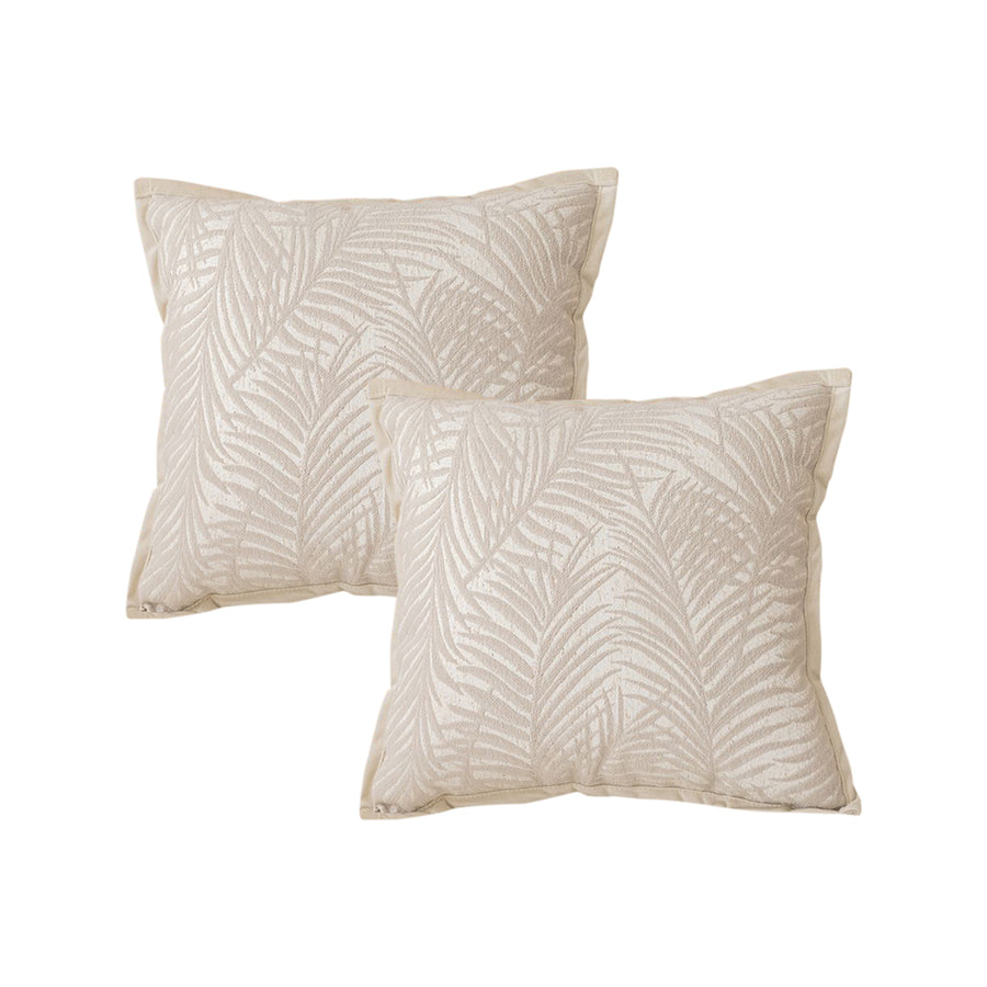 SOGA 2X 45cm Elegant Palm Leaf Texture & Jacquard Square Throw Pillow