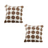 SOGA 2X 45cm Brown Leather Square Pillow with 3D Circle Pattern Decorative Cushion for Living Room