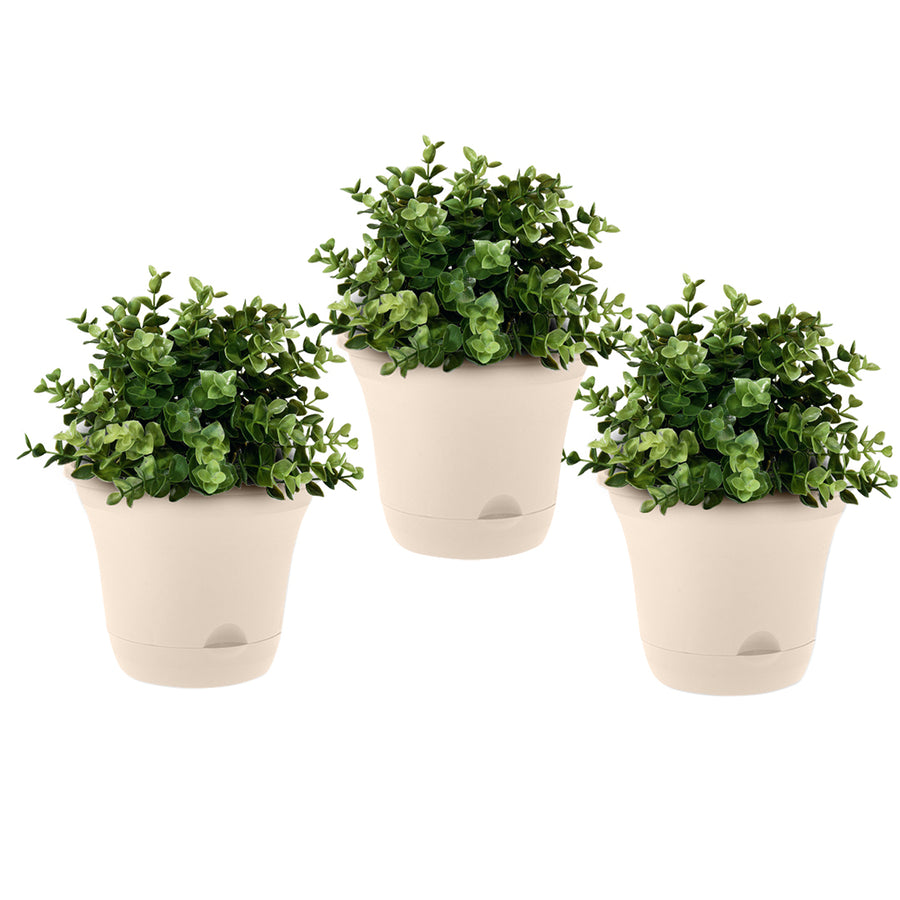 SOGA 19.5 cm  Plastic Plant Pot Self Watering Planter Flower Bonsai Indoor Outdoor Garden Decor Set of 3
