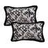 SOGA 2X 35cm Vintage Black Pillowcase Set Black Herringbone Pattern Lumbar Throw Pillow