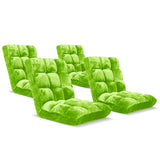 SOGA 4X Floor Recliner Folding Lounge Sofa Futon Couch Folding Chair Cushion Green