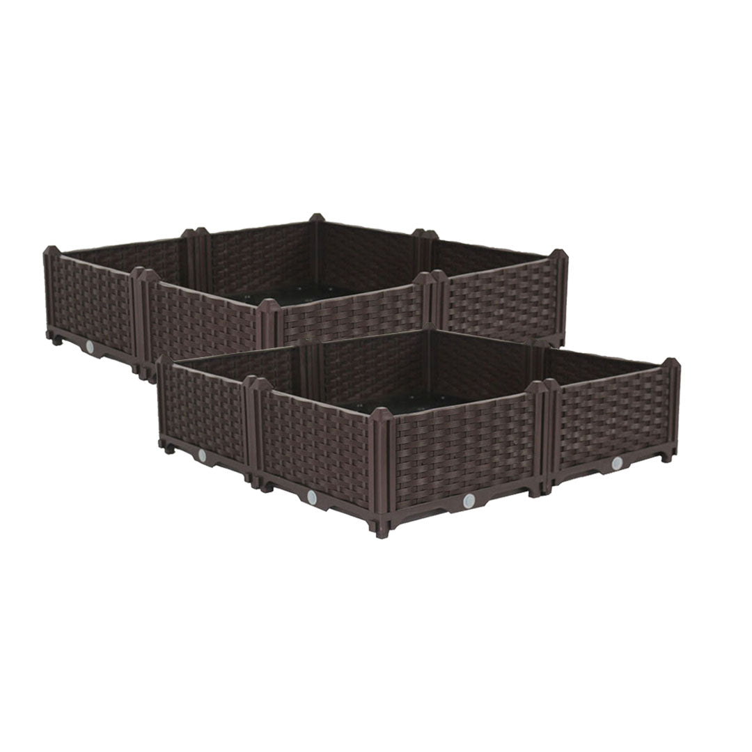 SOGA 2X 80cm Raised Planter Box Vegetable Herb Flower Outdoor Plastic Plants Garden Bed Bed