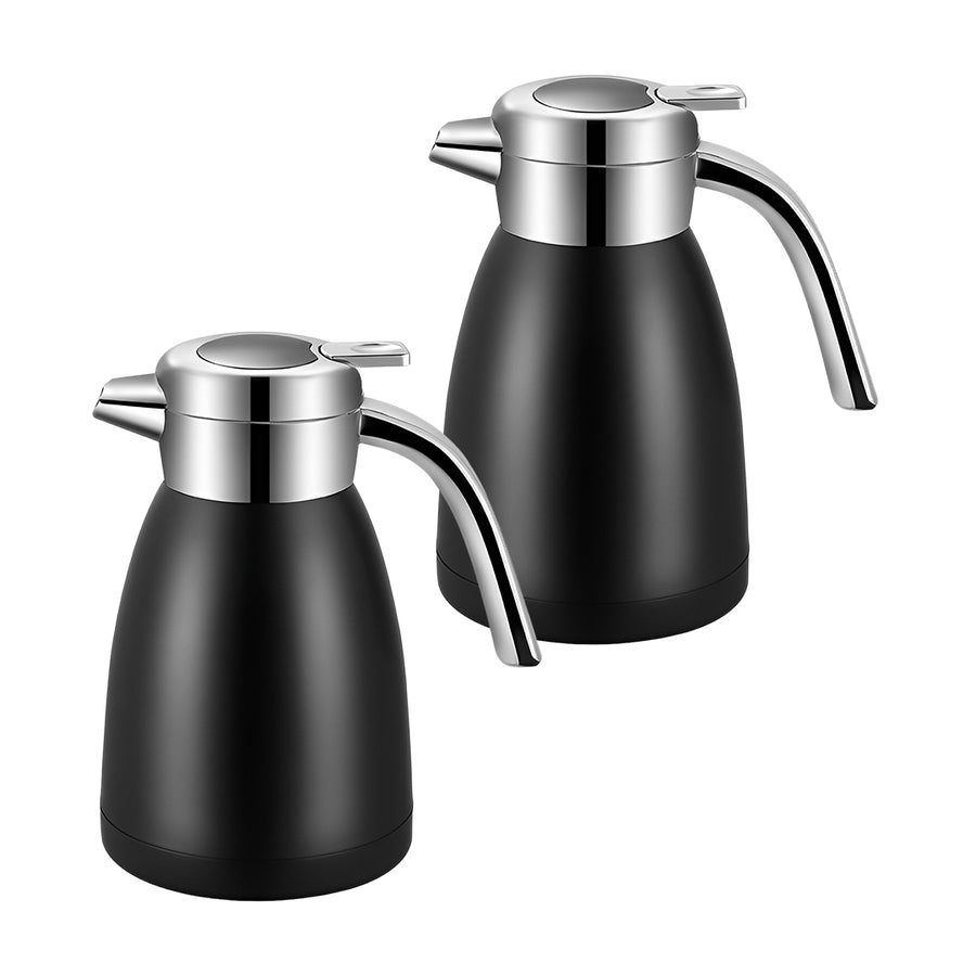 SOGA 2X 1.8L Stainless Steel Insulated Vacuum Flask WaterBottle Black