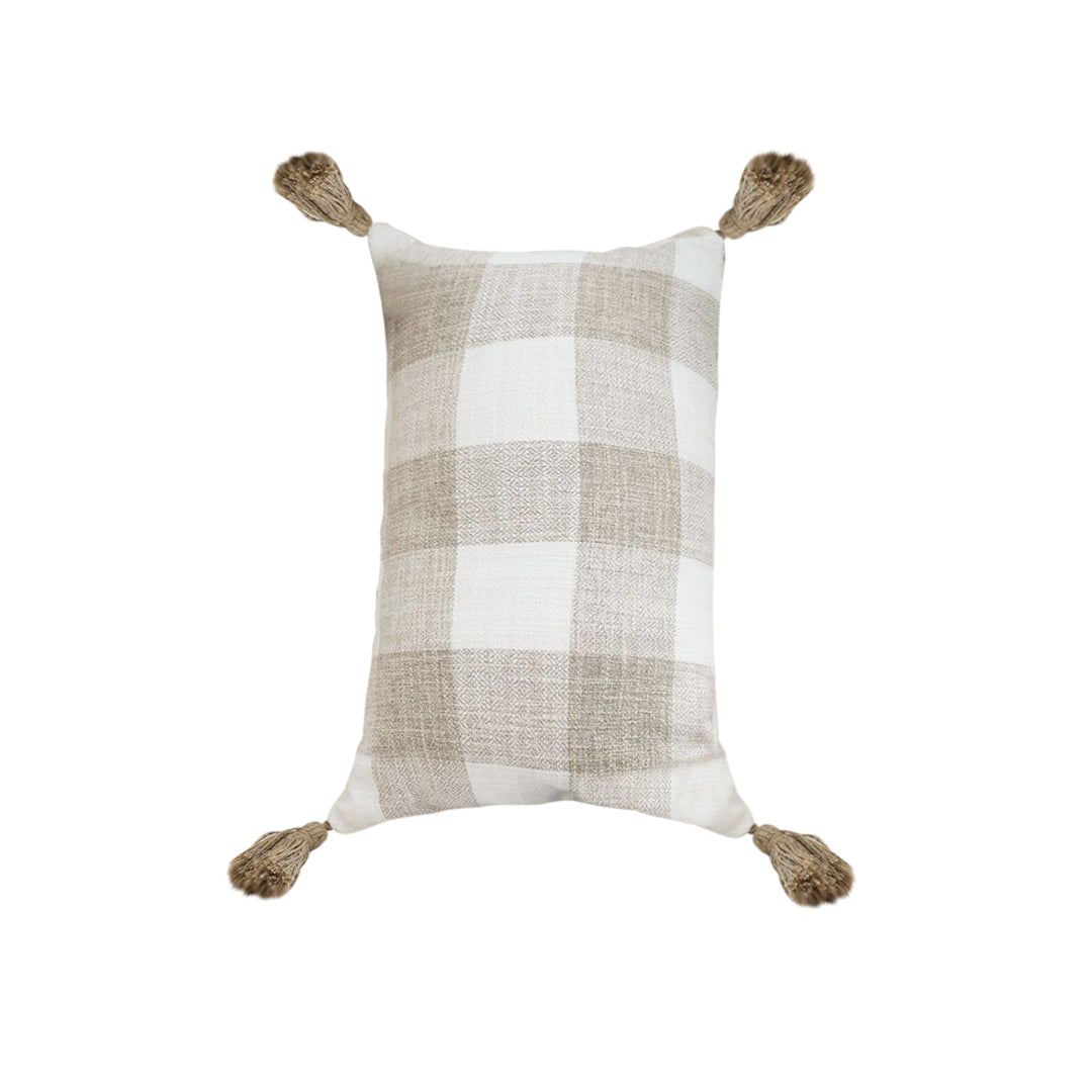 SOGA 35CM Pillow Lumbar Cover Decorative Plaid Farmhouse Cushion Throw Pillow
