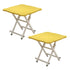 SOGA 2X Yellow Minimalist Cat Ear Folding Table Indoor Outdoor Portable Stall Desk Home Decor