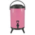 SOGA 14L Stainless Steel Insulated Milk Tea Barrel Hot and Cold Beverage Dispenser Container with Faucet Pink