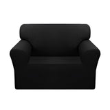 SOGA 1-Seater Black Sofa Cover Couch Protector High Stretch Lounge Slipcover Home Decor