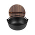 SOGA 25cm Cast Iron Japanese Style Sukiyaki Tetsu Nabe Shabu Hot Pot with Wooden Lid