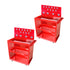 SOGA 2X 3 Tier Tool Storage Cart Portable Service Utility Heavy Duty Mobile Trolley with Porous Side Panels