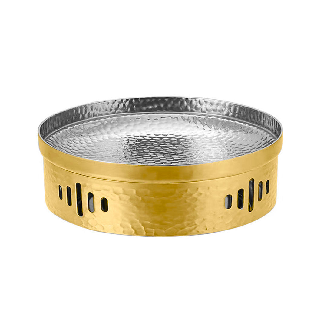 SOGA 28cm Dry Pot with Hammered Texture Natural Gold Color Kitchen Essential