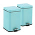 SOGA 2X 12L Foot Pedal Stainless Steel Rubbish Recycling Garbage Waste Trash Bin Square Blue