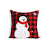 SOGA 45cm Throw Pillow Red Christmas Snowman Square Cushion for Festive Holiday Winter Home Decor