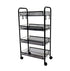 SOGA 4 Tier Steel Black Bee Mesh Kitchen Cart Multi-Functional Shelves Portable Storage Organizer with Wheels