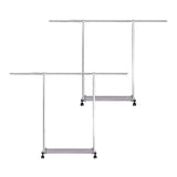 SOGA 2X 200cm Stainless Steel Floor-Standing Clothes Rack - Durable and Space-Saving Laundry Organizer Organizer