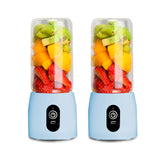 SOGA 2X Portable Mini USB Rechargeable Handheld Juice Extractor Fruit Mixer Juicer Blue