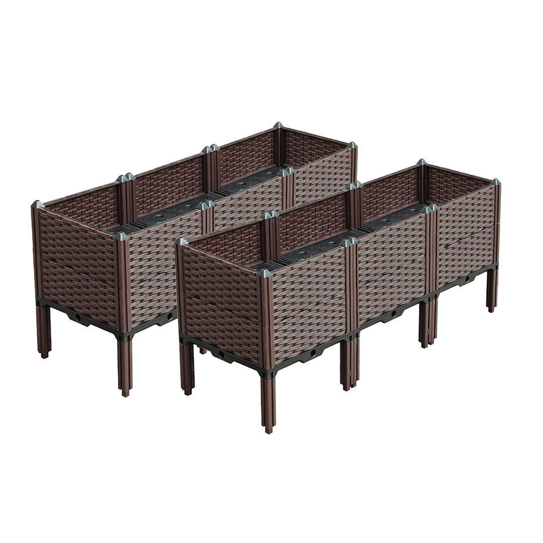 SOGA 2X 120cm Raised Planter Box Vegetable Herb Flower Outdoor Plastic Plants Garden Bed with Legs Deepen Deepen