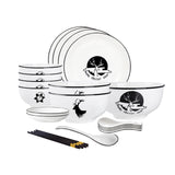 SOGA White Antler Printed Ceramic Dinnerware Set Crockery Soup Bowl Plate Server Kitchen Home Decor Set of 13 13