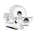 SOGA White Antler Printed Ceramic Dinnerware Set Crockery Soup Bowl Plate Server Kitchen Home Decor Set of 13 13