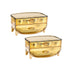 SOGA 2X 2 Tier Golden Yellow Multifunctional Countertop Cosmetic Storage Makeup Skincare Holder Jewelry Cabinet Bathroom Desk Drawer Vanity Organiser