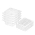 SOGA 65mm Clear Gastronorm GN Pan 1/6 Food Tray Storage Bundle of 4 with Lid