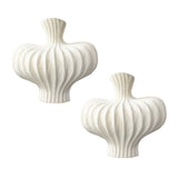 SOGA 2X 25X24cm Small Matte White Ornament Vases Countertop Decoration Accessories Porch Crafts Home Decor
