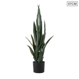 SOGA 97cm Sansevieria Snake Artificial Plants with Black Plastic Planter Greenery, Home Office Decor