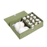 SOGA Green Flip Top Underwear Storage Box Foldable Wardrobe Partition Drawer Home Organiser