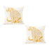 SOGA 45cm Throw Pillow White Light Luxury with Golden Leopard Design Decorative Square Cushion Home Decor Decor