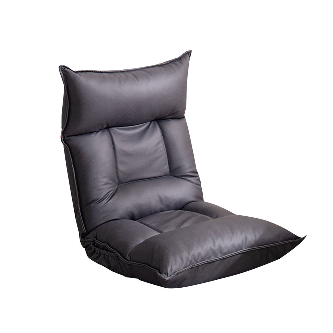 SOGA Grey Lounge Recliner Lazy Sofa Bed Tatami Cushion Collapsible Backrest Seat Home Office Decor