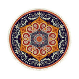 SOGA 90cm Round Mandala Ethnic Style Round Carpet, Anti-slip Doormat, Home Decor