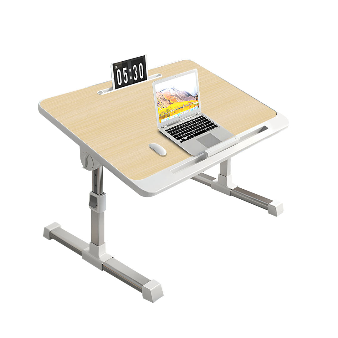 SOGA 60X40cm Wood Small Laptop Bed Portable Foldable Study Table Adjustable Adjustable