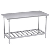 SOGA 150*70*85cm Commercial Catering Kitchen Stainless Steel Prep Work Bench Bench