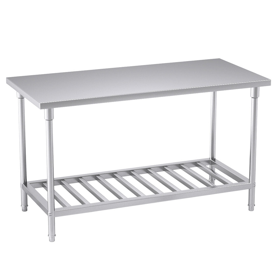 SOGA 150*70*85cm Commercial Catering Kitchen Stainless Steel Prep Work Bench Bench