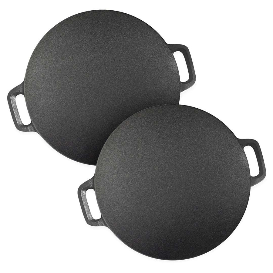 SOGA 2X 42X37cm Cast Iron Induction Crepes Pan Baking Cookie Pancake Pizza Bakeware