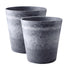 SOGA 2X 27cm Weathered Grey Round Resin Plant Flower Pot in Cement Pattern Planter Cachepot for Indoor Home Office Office