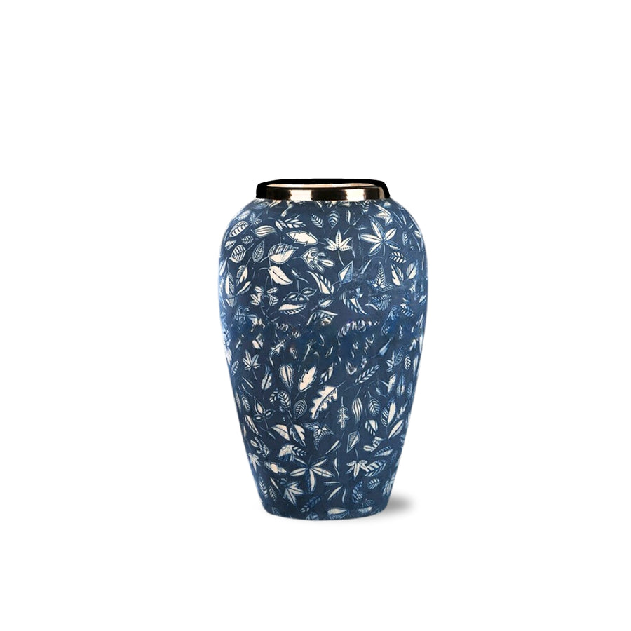 SOGA 30x19cm Blue Medium Ceramic Flower Vase Elegant Living Room Home Decor