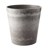 SOGA 27cm Rock Grey Round Resin Plant Flower Pot in Cement Pattern Planter Cachepot for Indoor Home Office Office