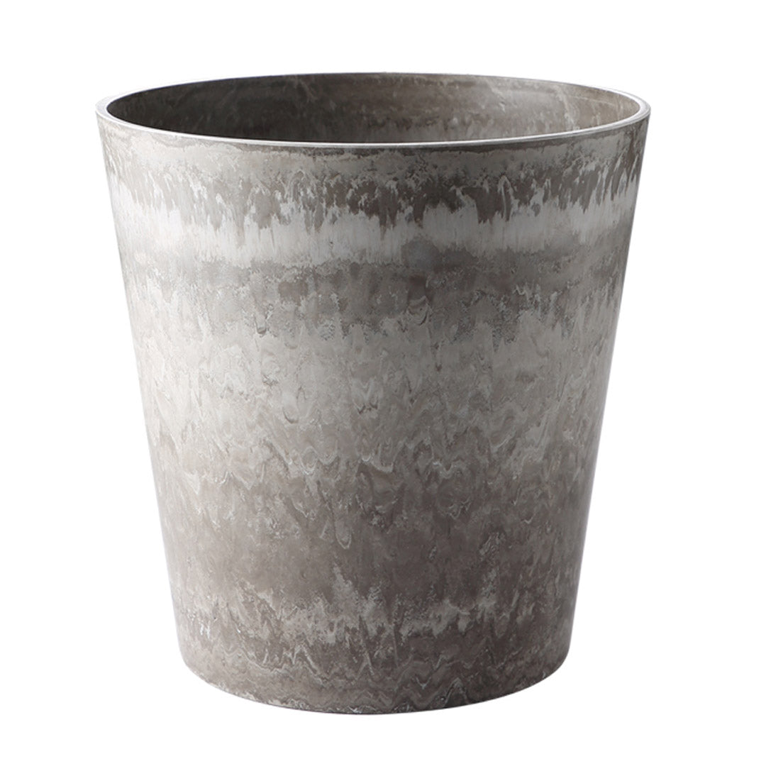 SOGA 27cm Rock Grey Round Resin Plant Flower Pot in Cement Pattern Planter Cachepot for Indoor Home Office Office