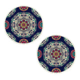 SOGA 2X 90cm Round Rug Bohemian Circle Area Rug with Bohemian Geometric Pattern, Anti-slip Doormat, Home Decor