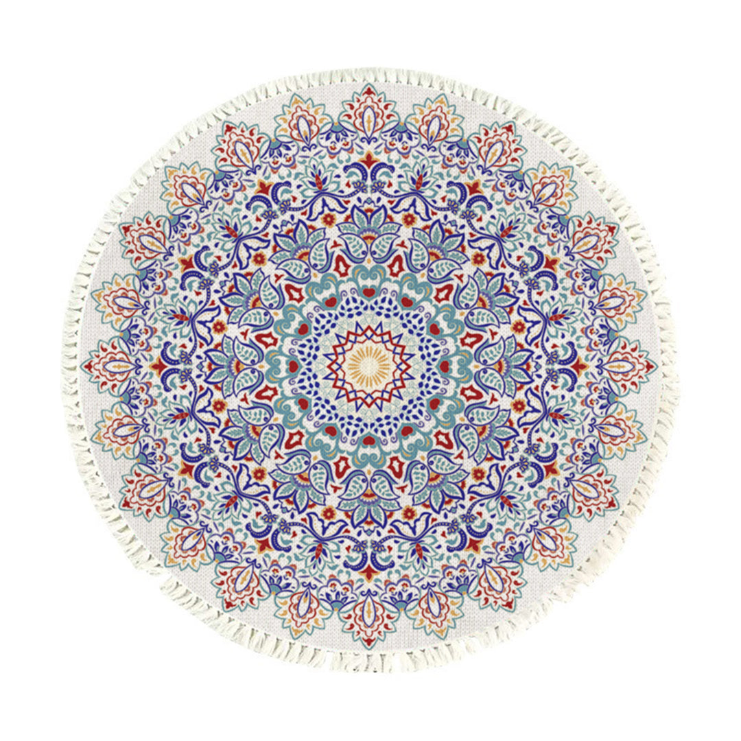SOGA 120cm Mandala Round Area Thick Anti-slip Doormat, Home Decor Decor