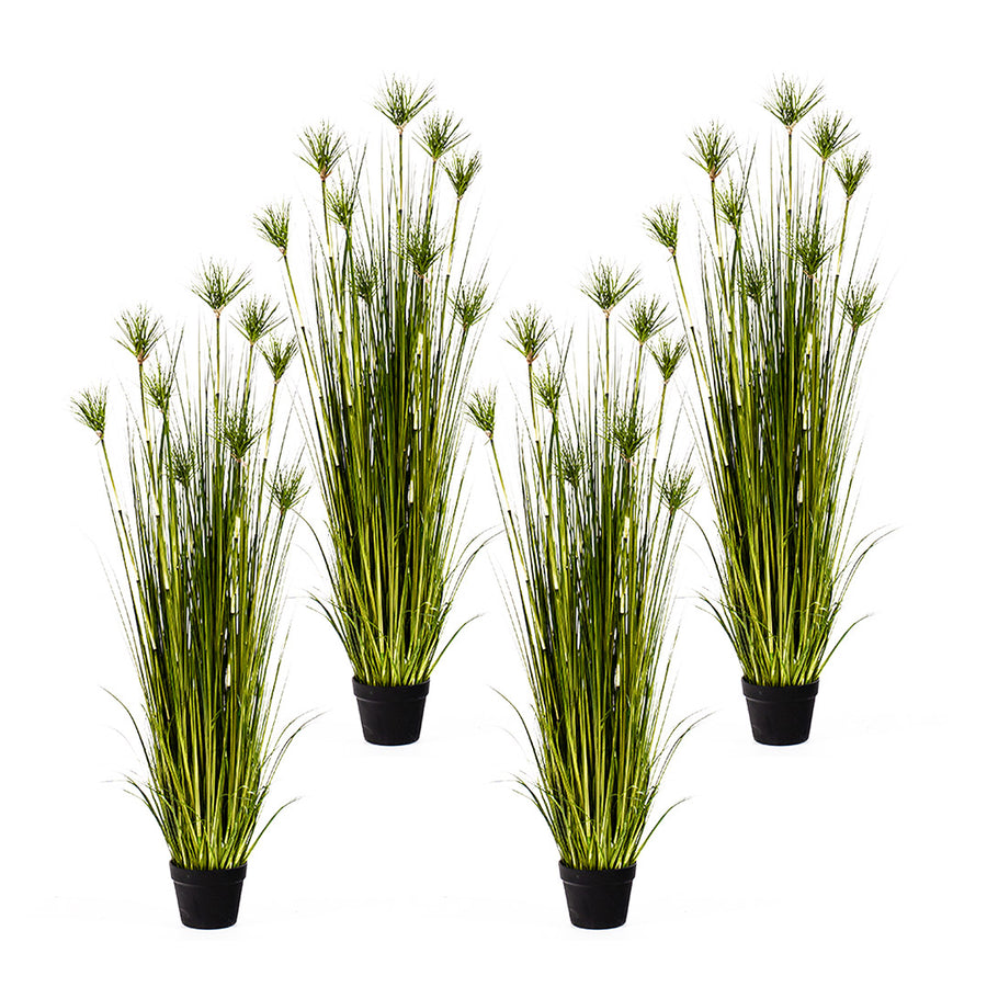 SOGA 4X 150cm Cyperus Papyrus Plant Tree Artificial Green Grass, Home Or Office Indoor Greenery Accent