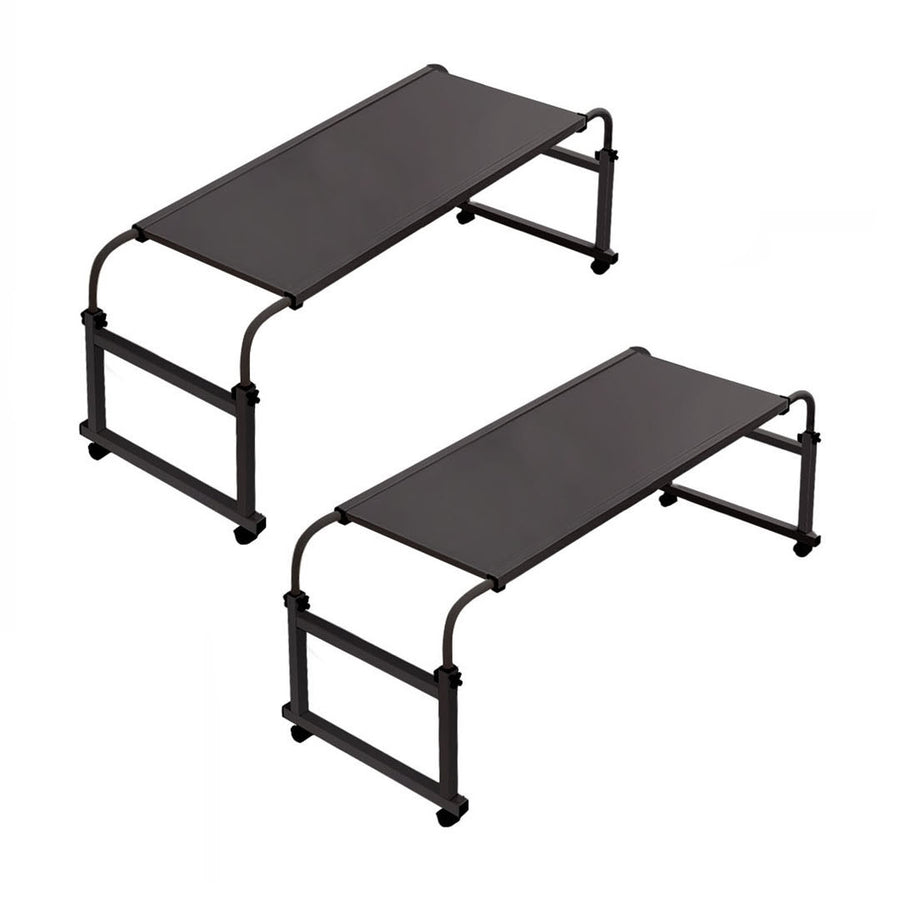 SOGA 2X 140x45cm Black Cross Bed Movable Desk Table w/ Adjustable Length & Height